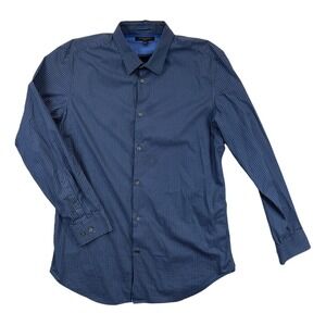 Banana Republic Shirt Mens L Blue Slim Fit Polka Dot Long Sleeve Button Down